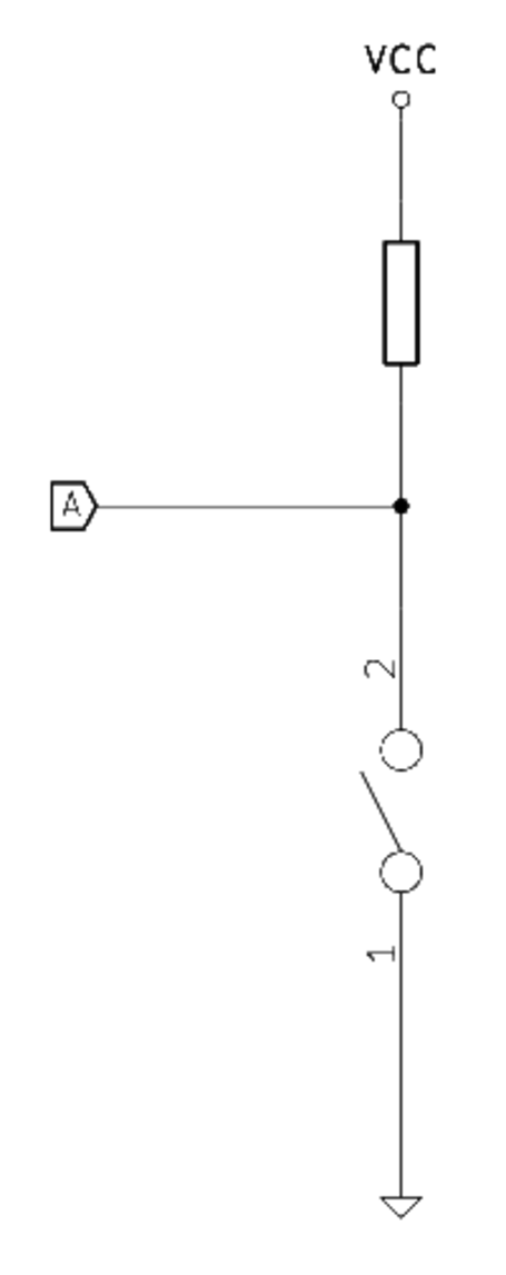 A switch with a pull-up resistor A switch with a pull-up resistor